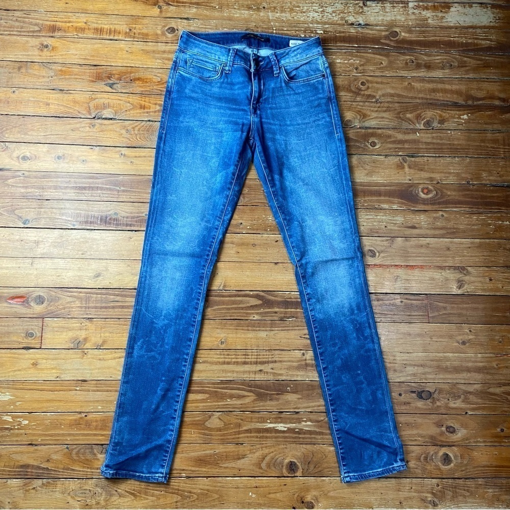 Mavi Alexa jeans mid rise skinny marble blue denim size 25
